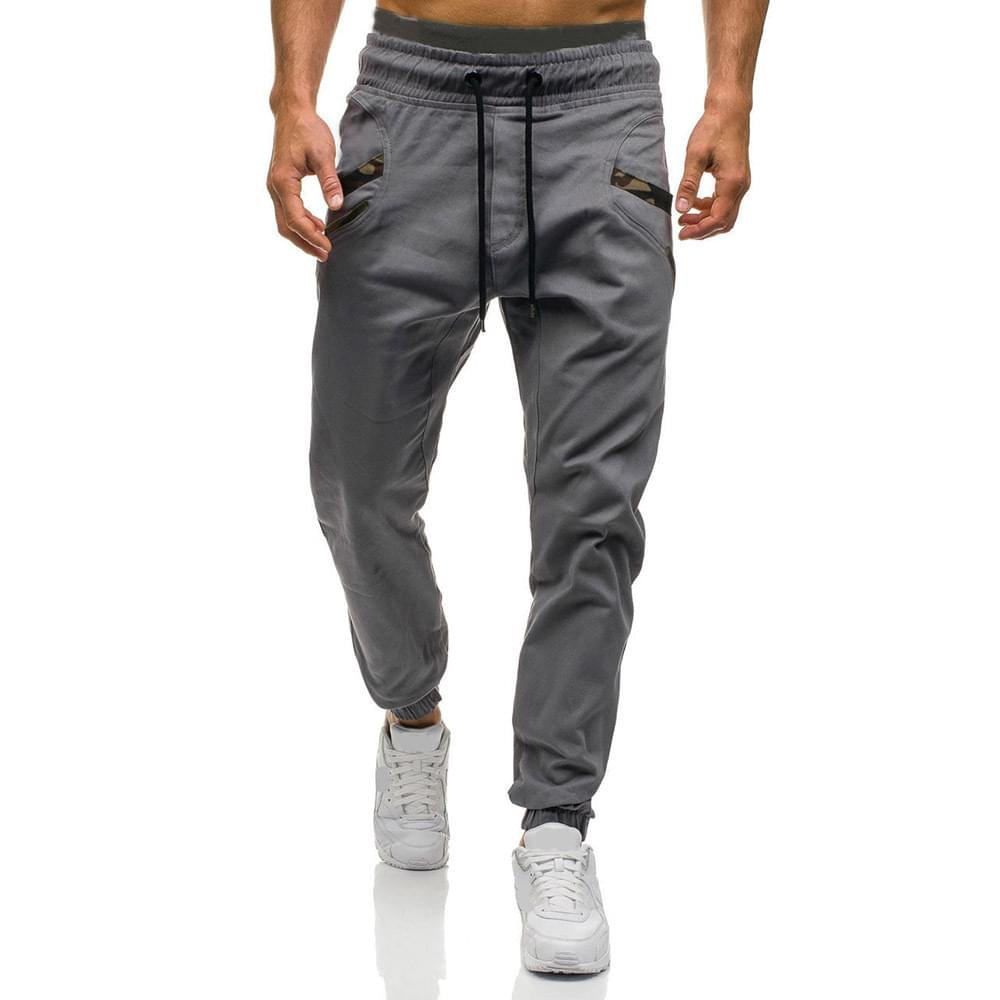 Men Slim Fit Joggers Solid Color Cotton Blend Gym Workout Sweatpants - Image 4