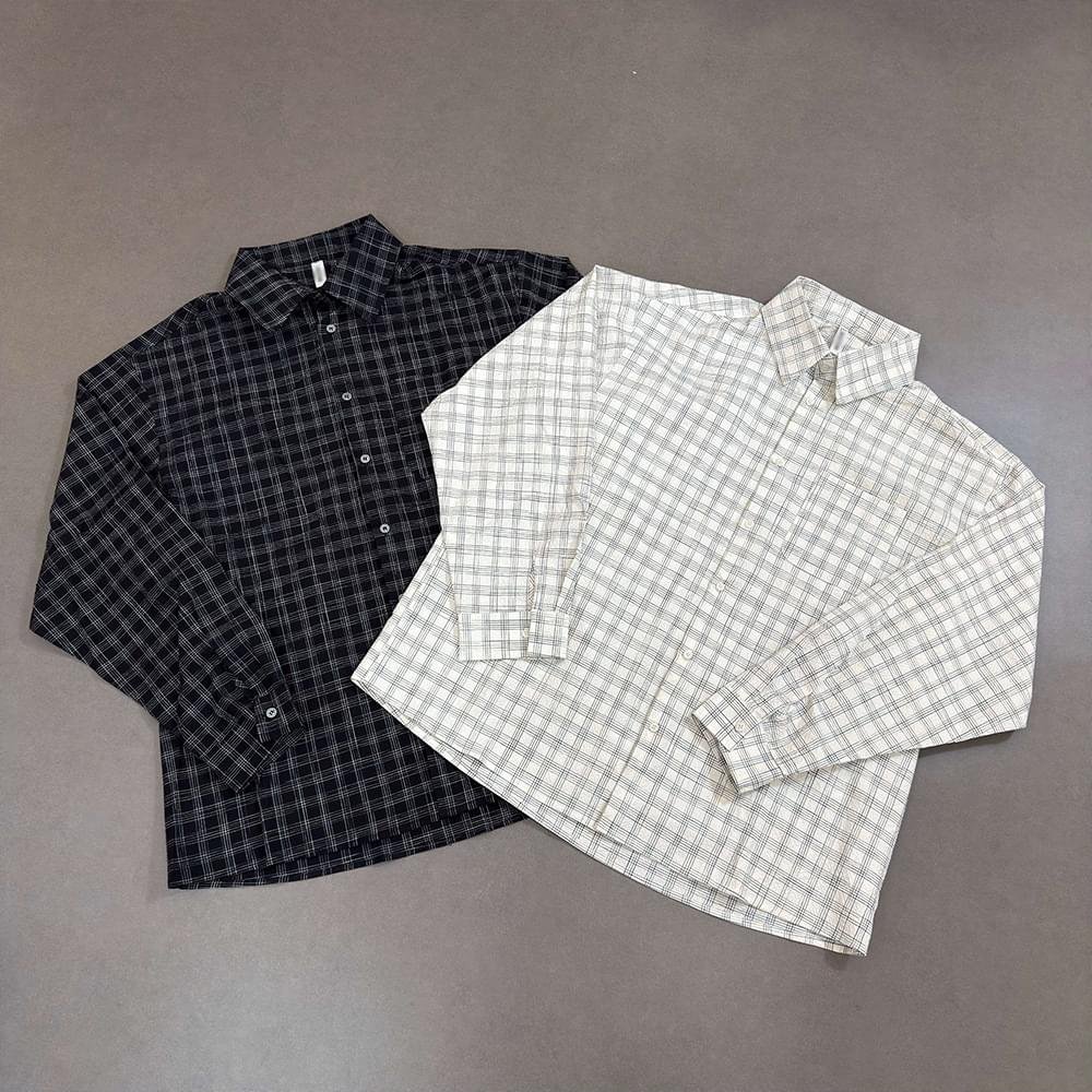 Men Long Sleeve Plaid Shirt Loose Fit Street Fashion Casual Top - Image 2