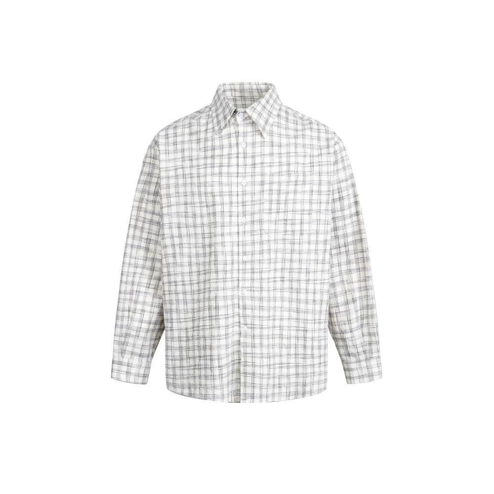 Men Long Sleeve Plaid Shirt Loose Fit Street Fashion Casual Top - Image 4