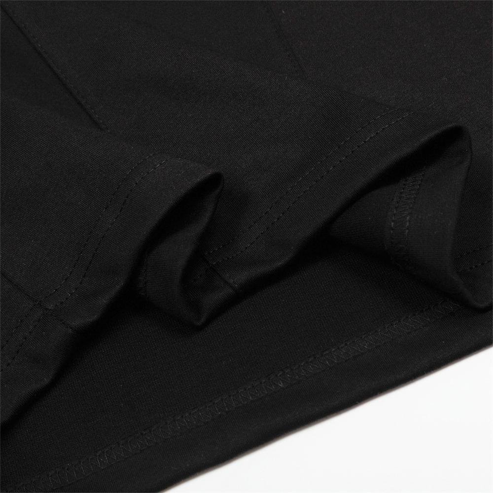 Men Short Sleeve Embroidered Letter T Shirt Loose Fit Cotton Blend Streetwear Top - Image 4