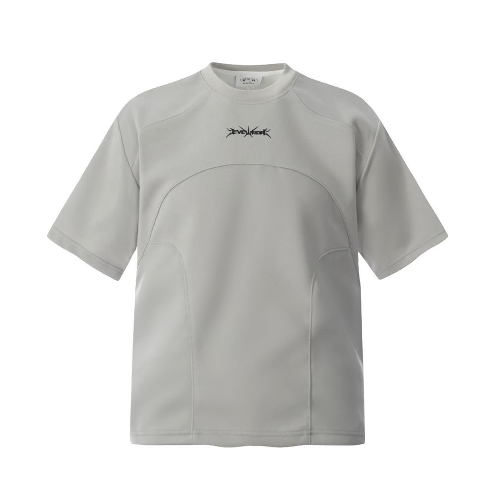 Men Short Sleeve Embroidered Letter T Shirt Loose Fit Cotton Blend Streetwear Top