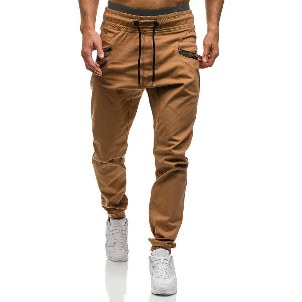 Men Slim Fit Joggers Solid Color Cotton Blend Gym Workout Sweatpants - Image 5