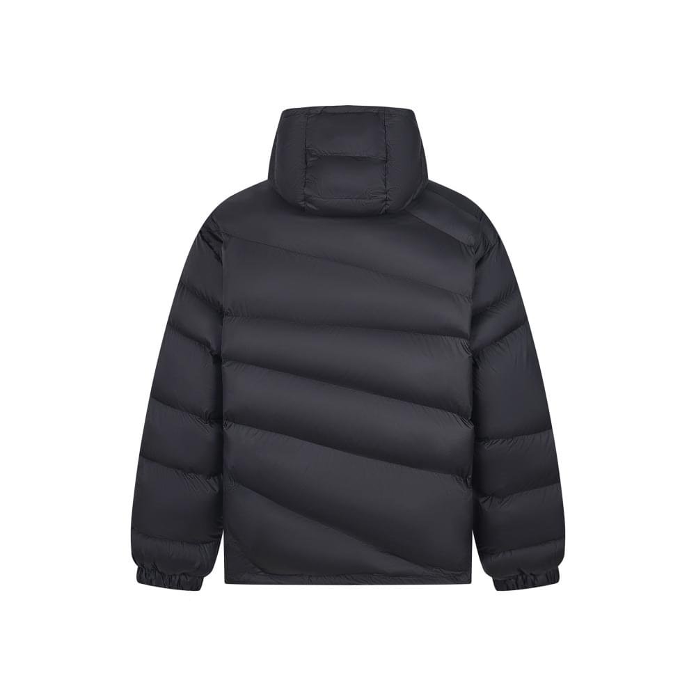 Men Hooded Padded Jacket Solid Color Loose Fit Winter Coat Streetwear - Image 2