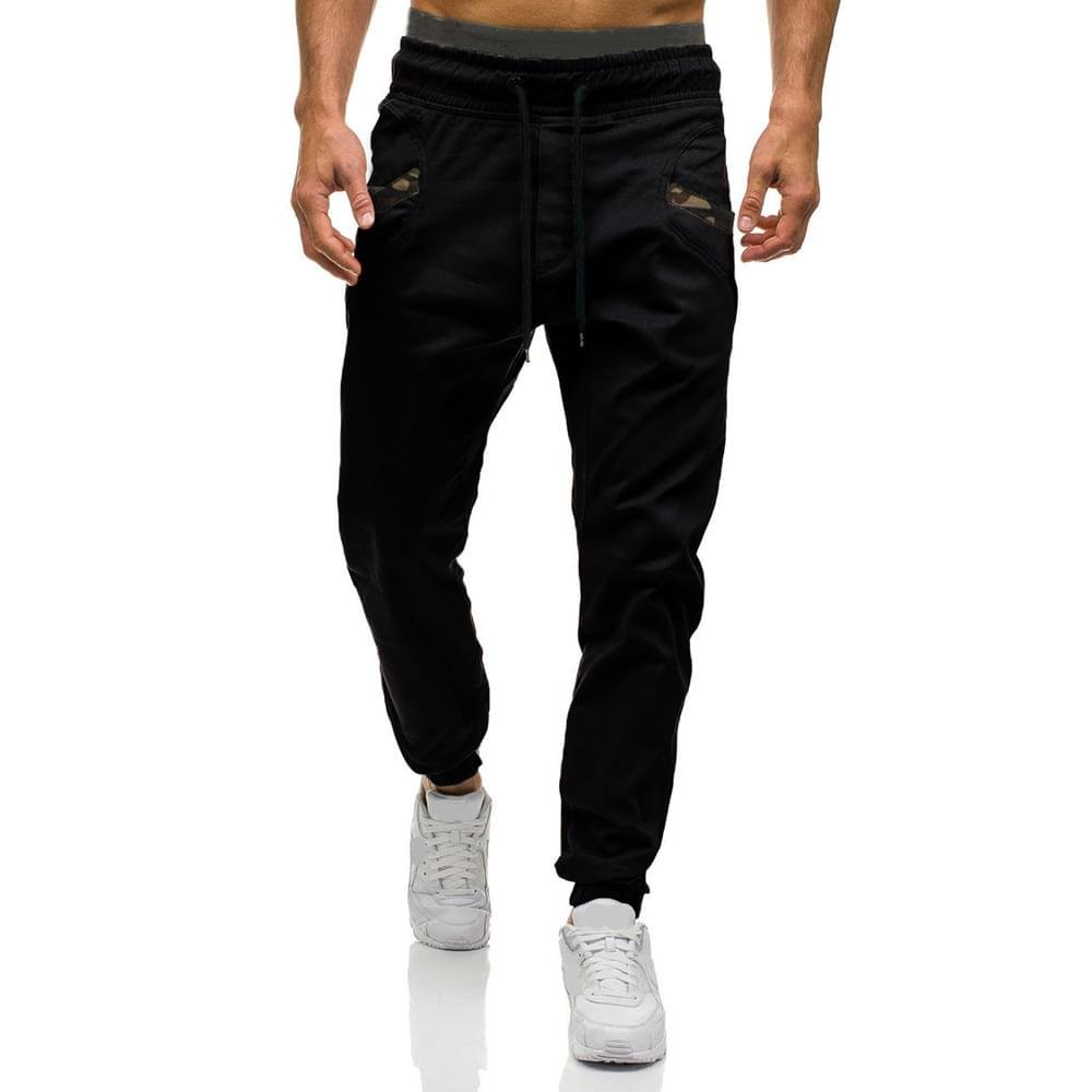 Men Slim Fit Joggers Solid Color Cotton Blend Gym Workout Sweatpants - Image 2