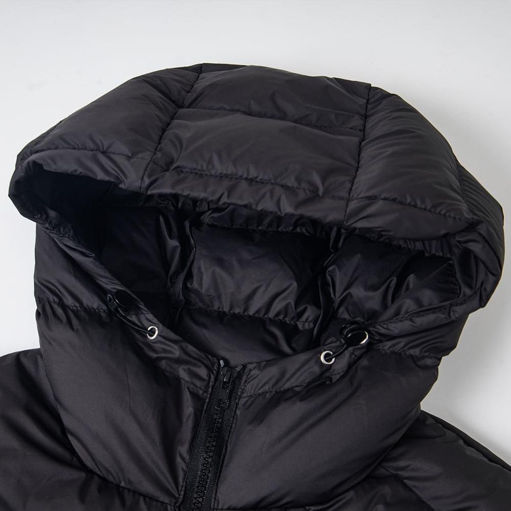 Men Hooded Padded Jacket Solid Color Loose Fit Winter Coat Streetwear - Image 3